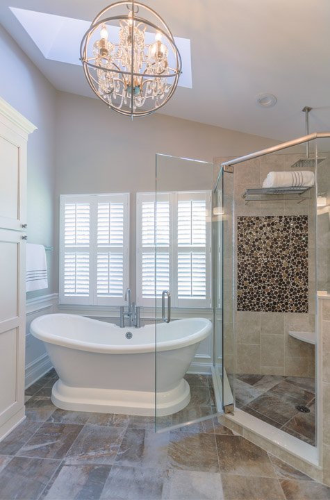 Lumberton bathroom remodel with separate bath and shower by amiano & son construction