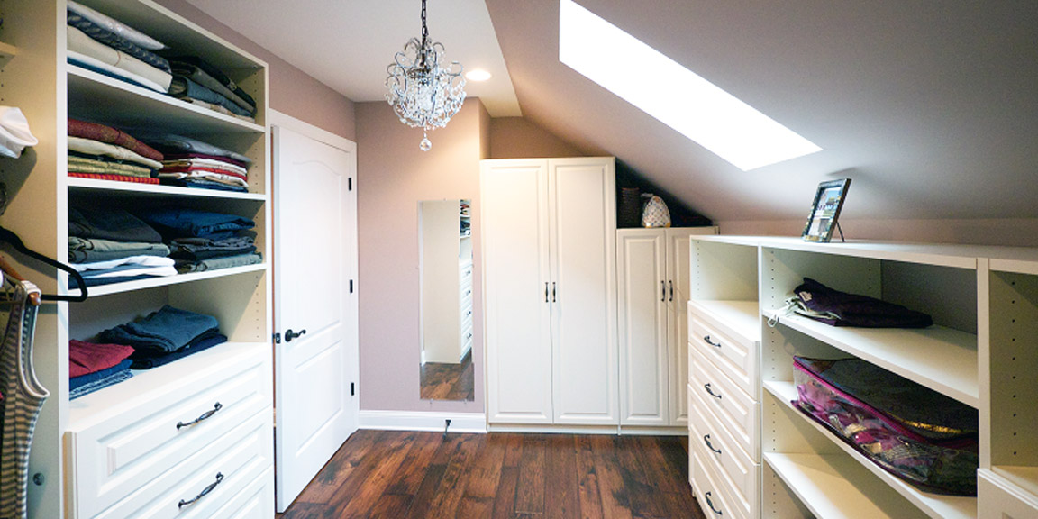 Walk in closet in a home addition from amiano and son