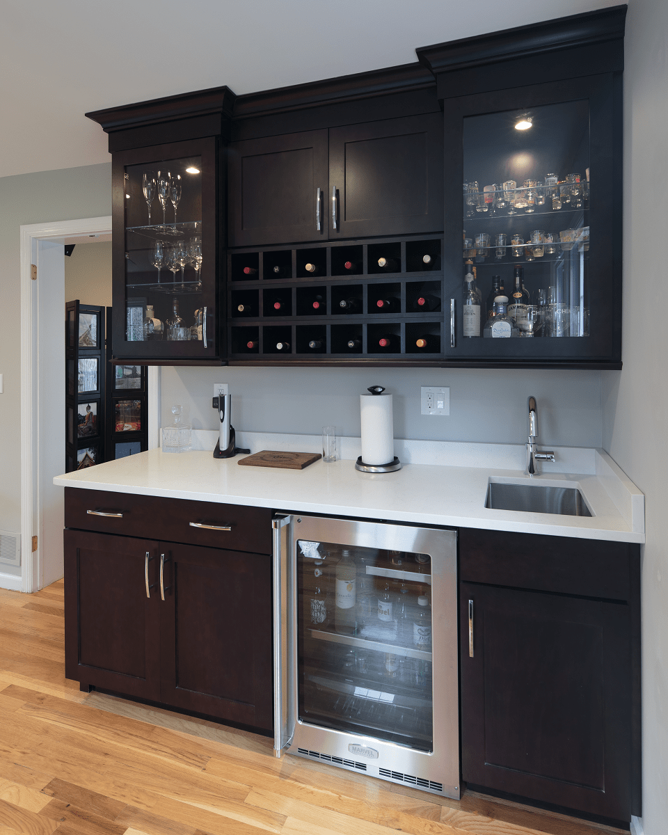Wet bar in an amiano and son renovated kitchen