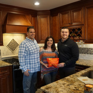 Satisfied customer in their new amiano and son kitchen