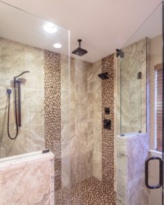 Full bathroom with large shower from amiano and son