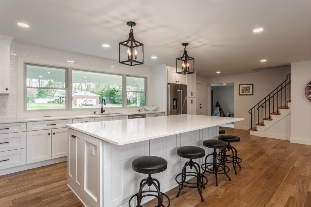 Renovated kitchen with center island from amiano and son