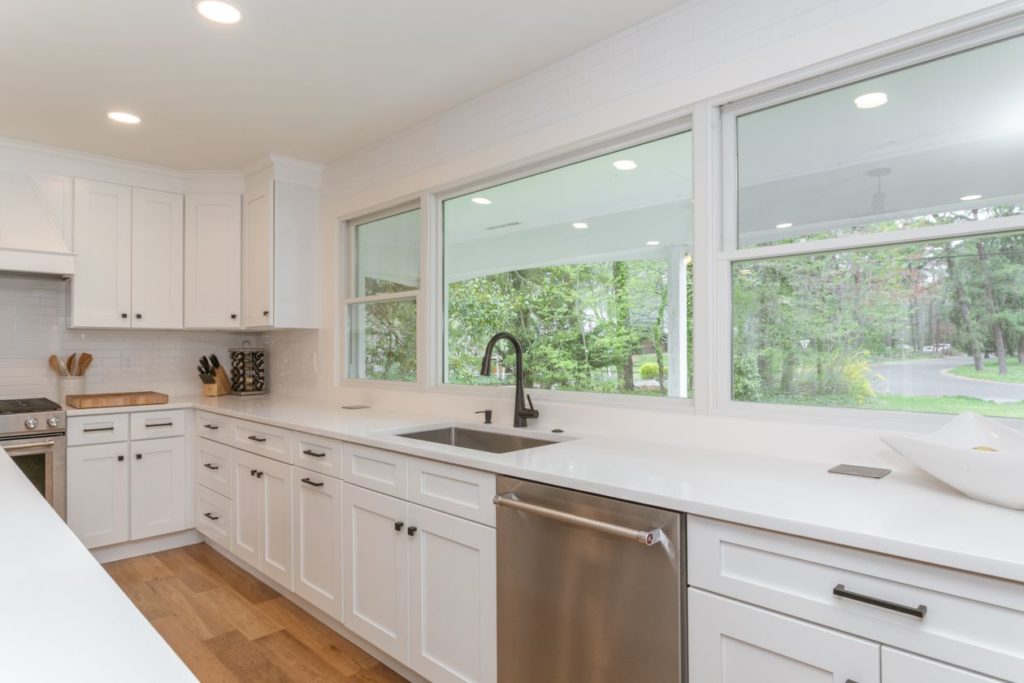 Renovated kitchen with center island from amiano and son