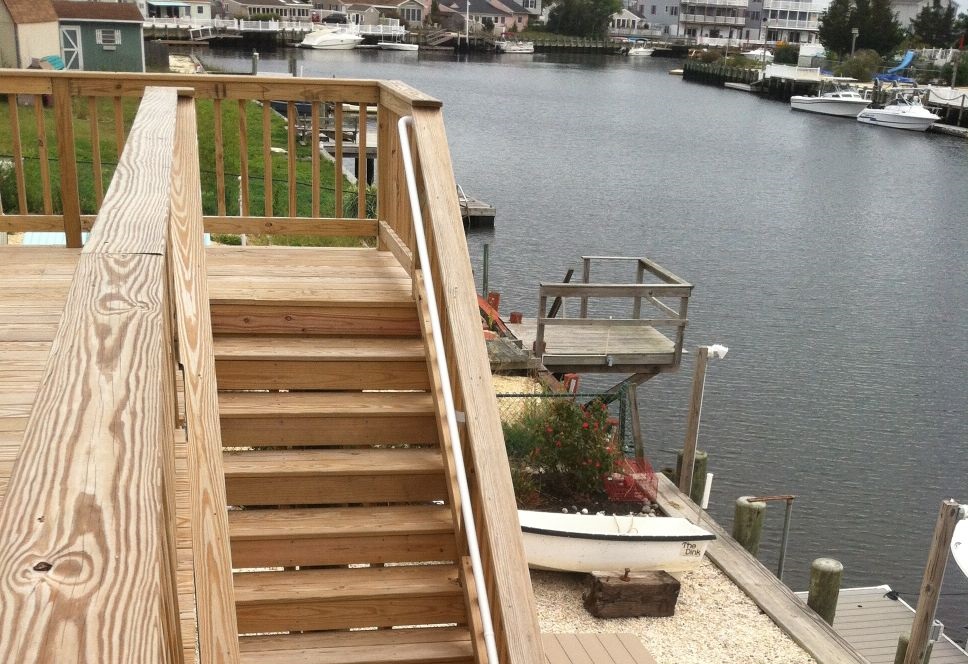 back porch attached to dock on inlet