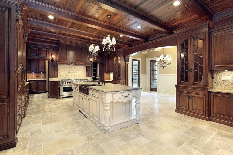 Luxury Kitchen Wood Ceiling