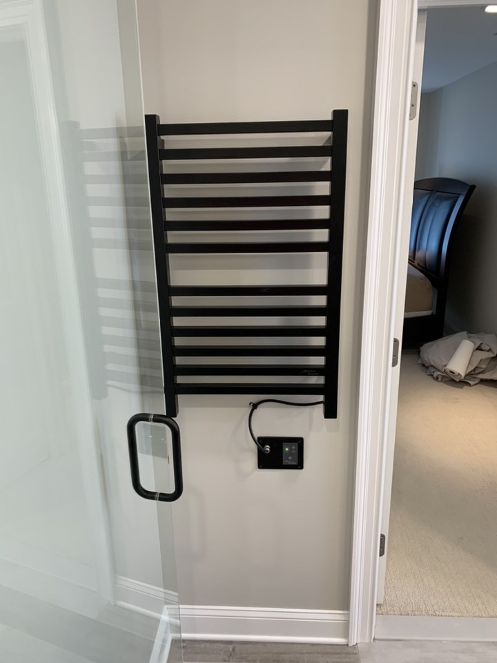 Full bathroom remodel towel warmer from amiano and son