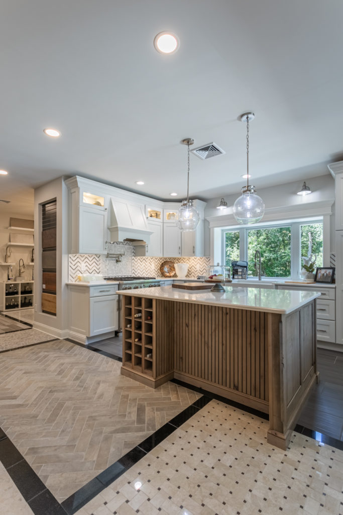 Center island in a kitchen remodel from amiano and son