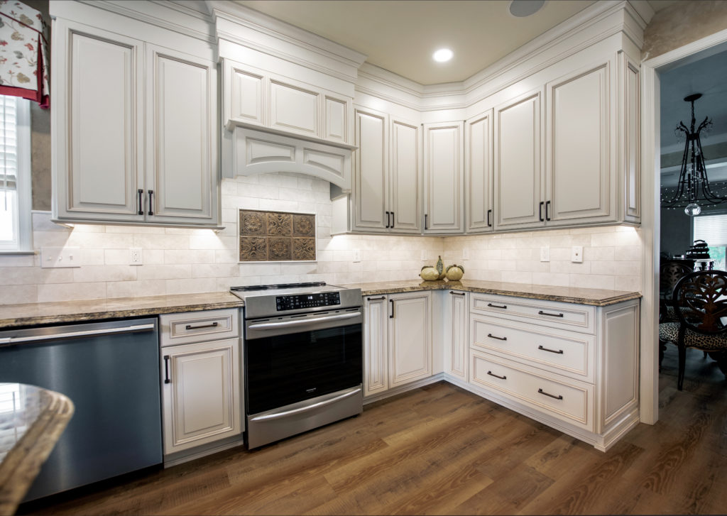 Kitchen with white cabinets from Amiano and Son