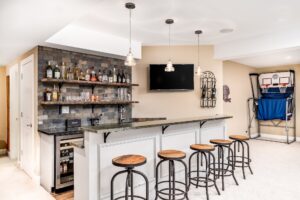 Finished Basement With A Bar